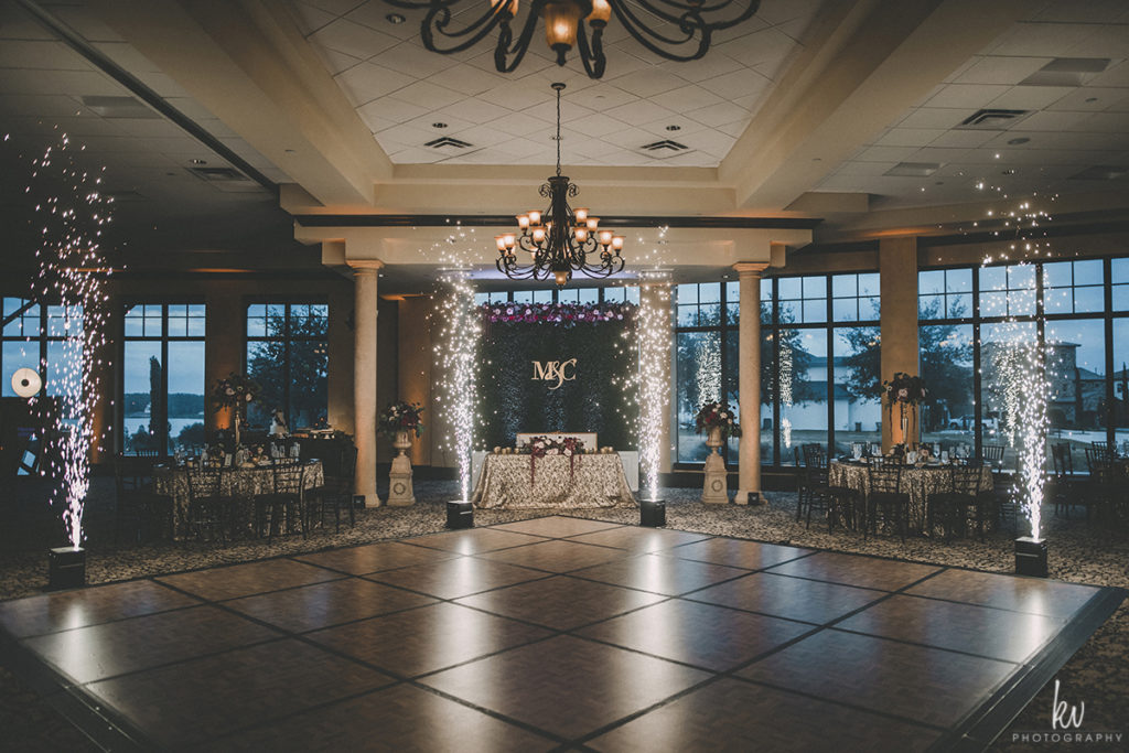Indoor Sparkler Fountain Wedding
