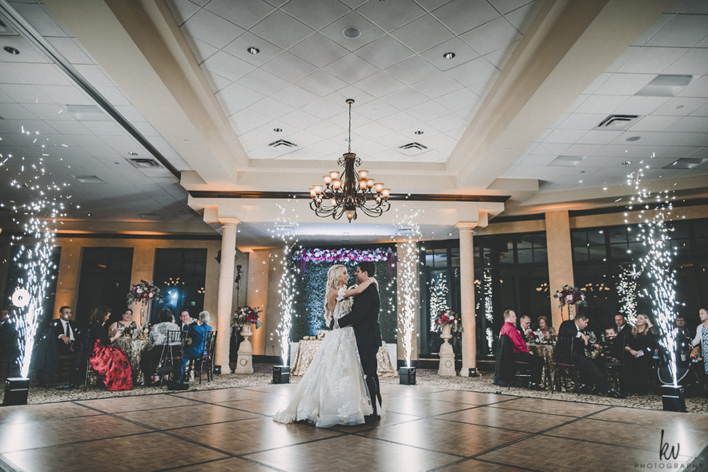 Indoor Sparkler Fountain Wedding