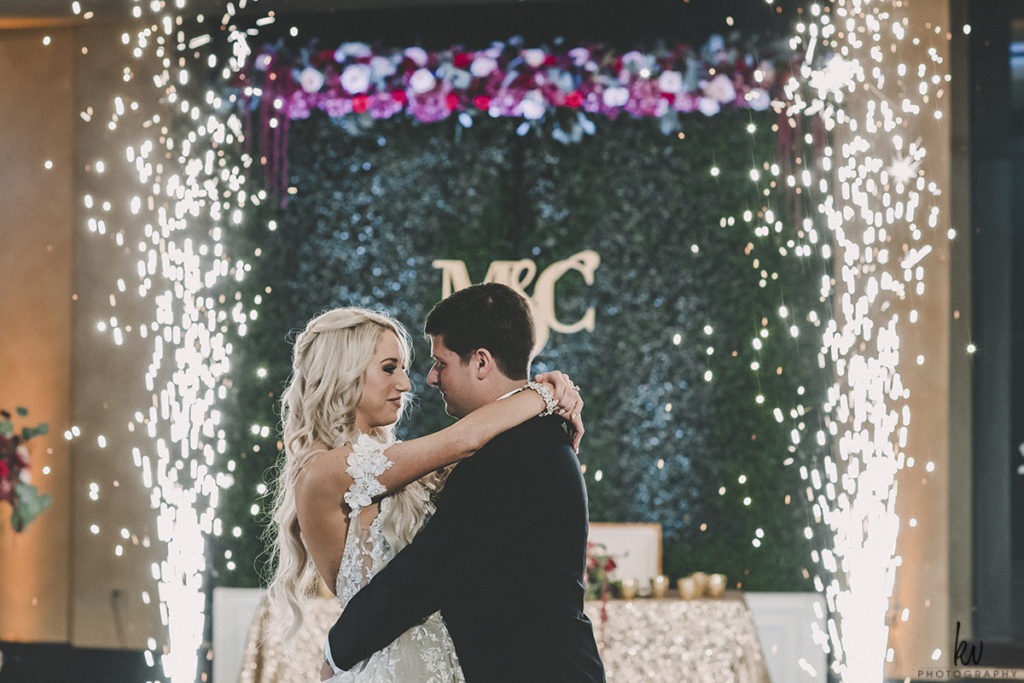 Indoor Sparkler Fountain Wedding