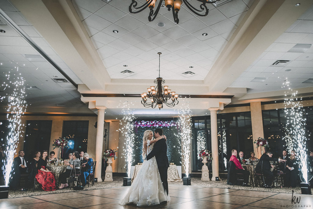 Indoor Sparkler Fountain Wedding