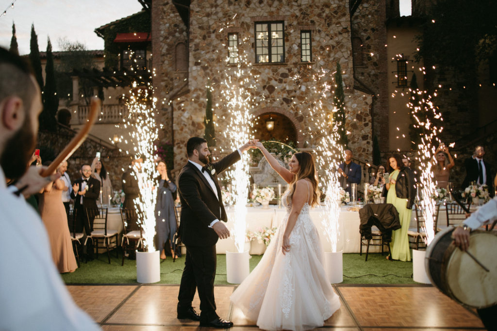 First Dance with Sparkler Boxes
