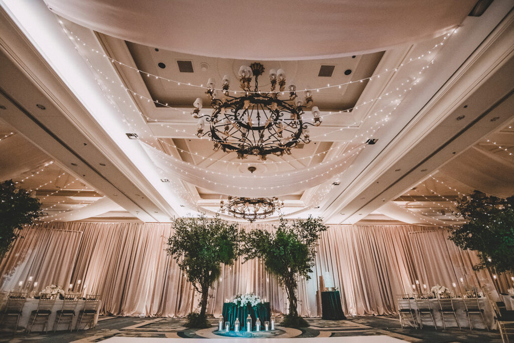 Lighted Canopy Ritz Carlton Wedding